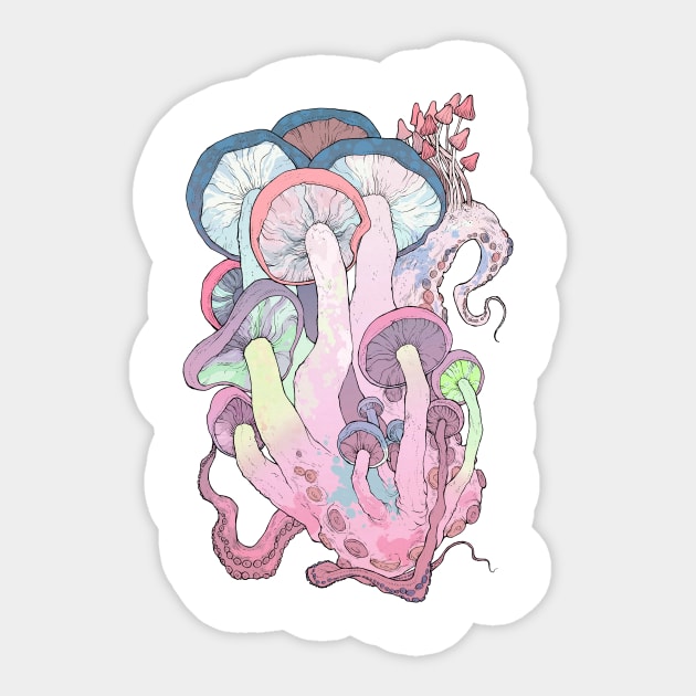 cephalopoda amanita Sticker by inkyhaus